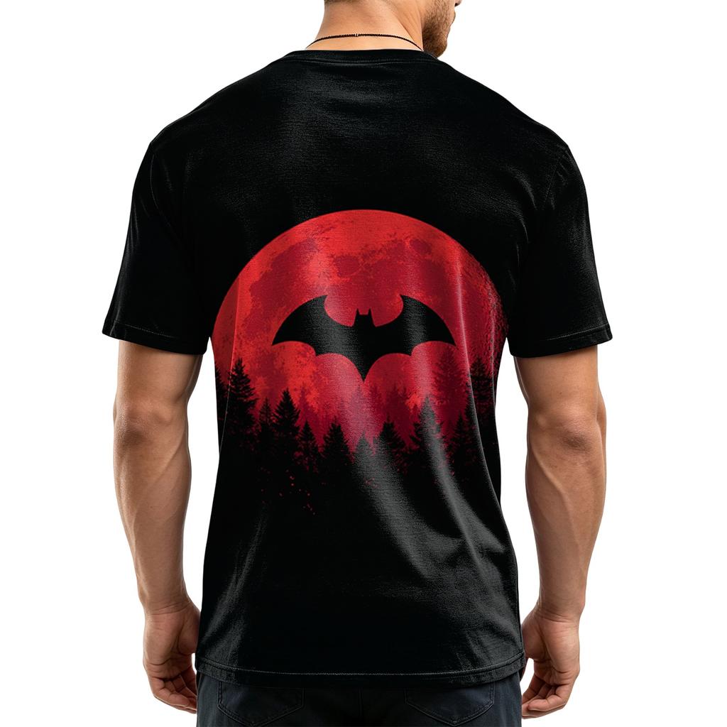 Men Casual Crew Neck Lightweight Breathable Short Sleeve Top with Halloween Themed Printed Graphic for Daily Wear