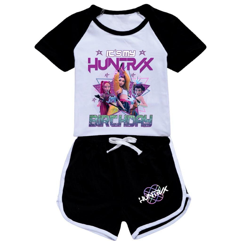 5001 Kids Girls POP Rumi Zoey Mira Print T-shirt Shorts Sport Tracksuit Clothes Set