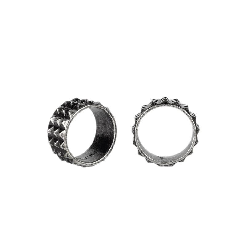 Nordic Luxury Retro Square Titanium Steel Minimalist Geometric Couple Ring