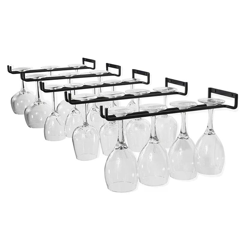Wall Mount Wine Glass Holder Under Cabinet Wine Glass Holder Hanger Organizer Convenience Hanging Stemware Holder For Kitchen