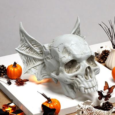 Nietoperz Czaszka Figurka Ornament Realistyczny Design Żywica Ręcznie malowany Gotycki Ornament Kolekcjoner Czaszek Dekoracja Halloween
