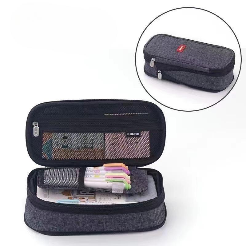 

Пенал на молнии с сетчатыми карманами для студентов и офисных принадлежностей 1PC чёрный