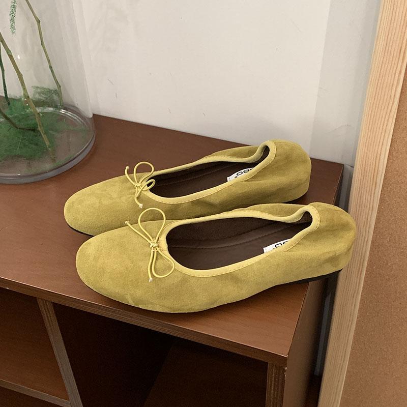 Fashion Fashion Butterfly-Knot Women Ballet Flats Dance Shoes With Height Increasing Female Shallow Footwear Ladies Flats Slip On Shoes