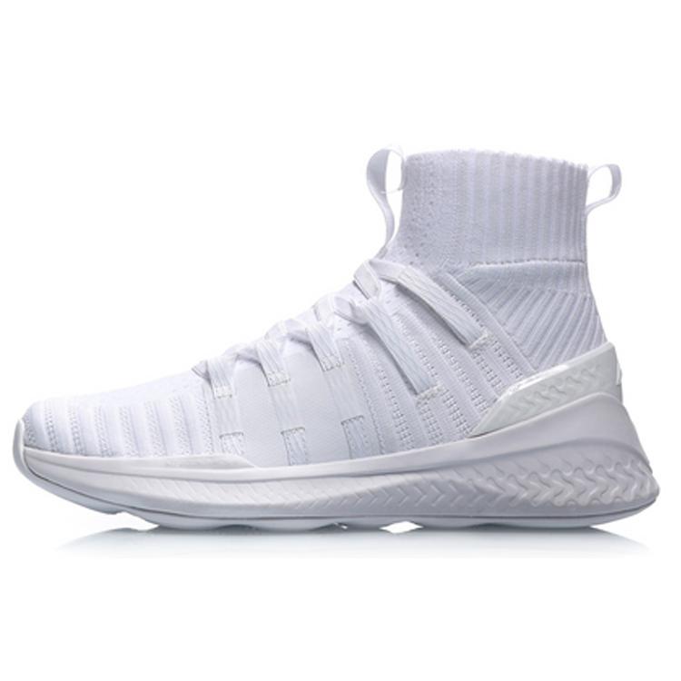 New LiNing Wujie Anti Slip Wear Resistant High Top Sports Casual Shoes Women's White AFPP018-1