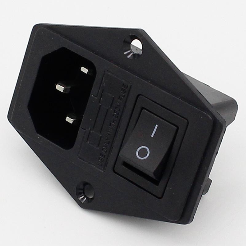 5pcs  brass part  with 10A fuse  power socket with Rocker Switch ac socket 3 Terminal Power Socket with Fuse Holder Connector