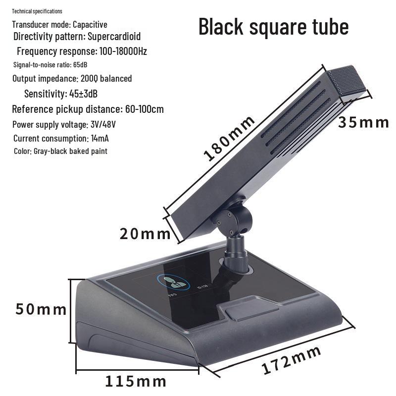 Wired Gooseneck Podium Microphone for Classroom & Lecture, 48V Professional Condenser