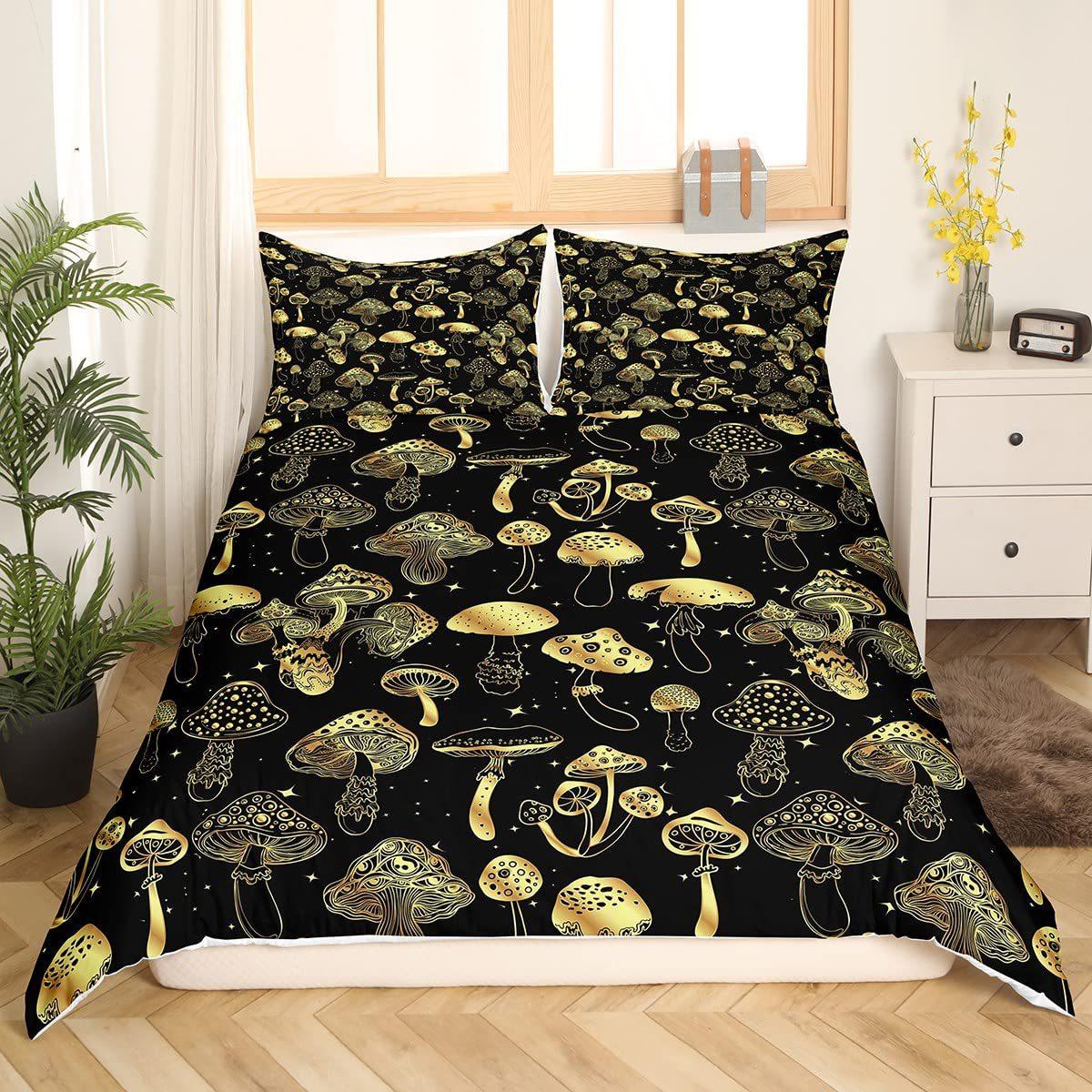

Golden Mushroom Down Comforter Set - Bedding Set - 3 Piece Comforter Cover Set 135*200cm