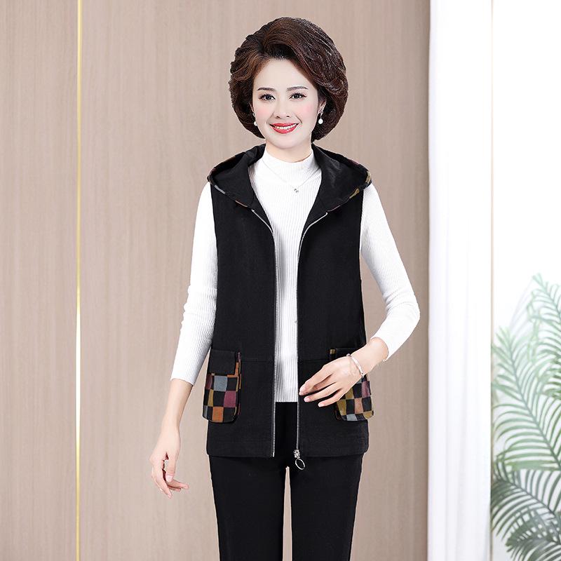 

Grandma s Denim Cardigan Vest with Pockets - Plus Size for Middle-Aged & Elderly Women, New Spring Collection 5XL