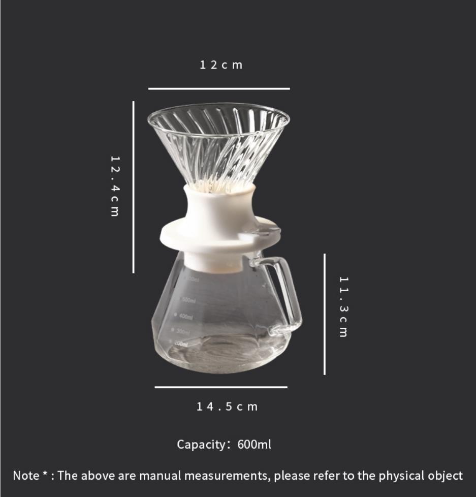 Hand Brewed Coffee Set Coffee Server with Filter Switch Dripper Handmade Borosilicate Glass Maker for Over Coffee Dripper Sets