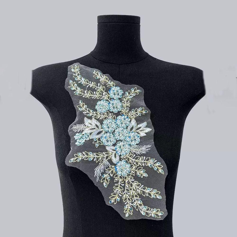 DIY Bestickte Blumen-Aufnäher Paillettenstickerei Spitze Applikationen Kleidung Applikation Kleider