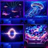 Ultraviolet Cosmic Black Hole Luminous Tapestry, Indoor Mood To Create Atmosphere, Psychedelic Luminous Art, Bedroom Decoration