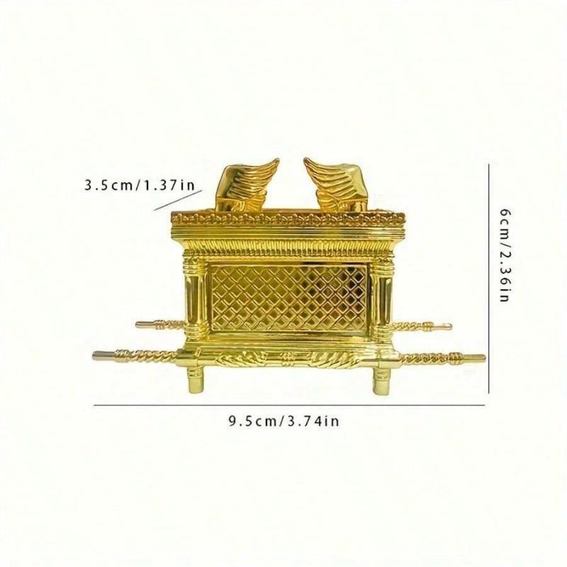 Arcul Alianței Model Istoric Replică Placat cu Aur Figurină Decorativă de Sărbătoare pentru Casă Design Egiptean Antic