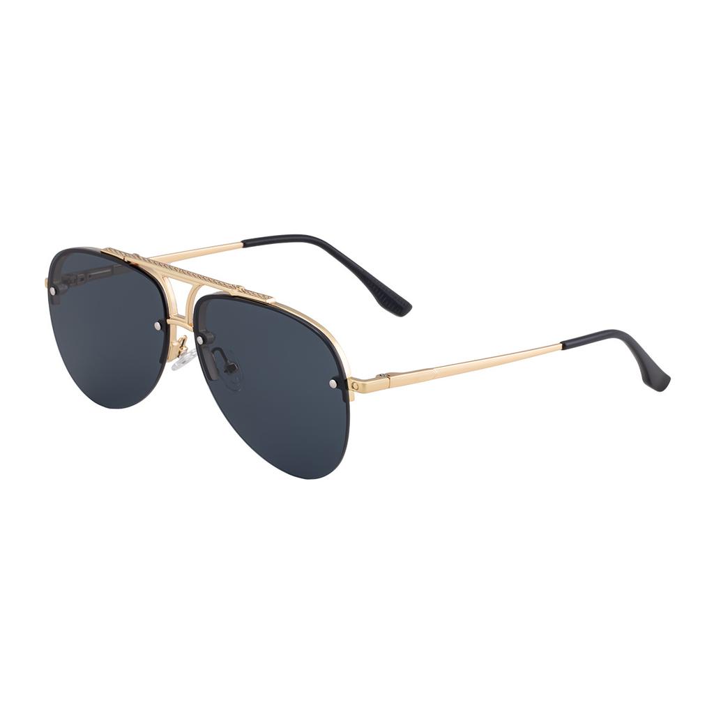 JYL TS Men's Semi-Rimless Aviator - Double-Bridge Metal Sunglasses KSL-98338