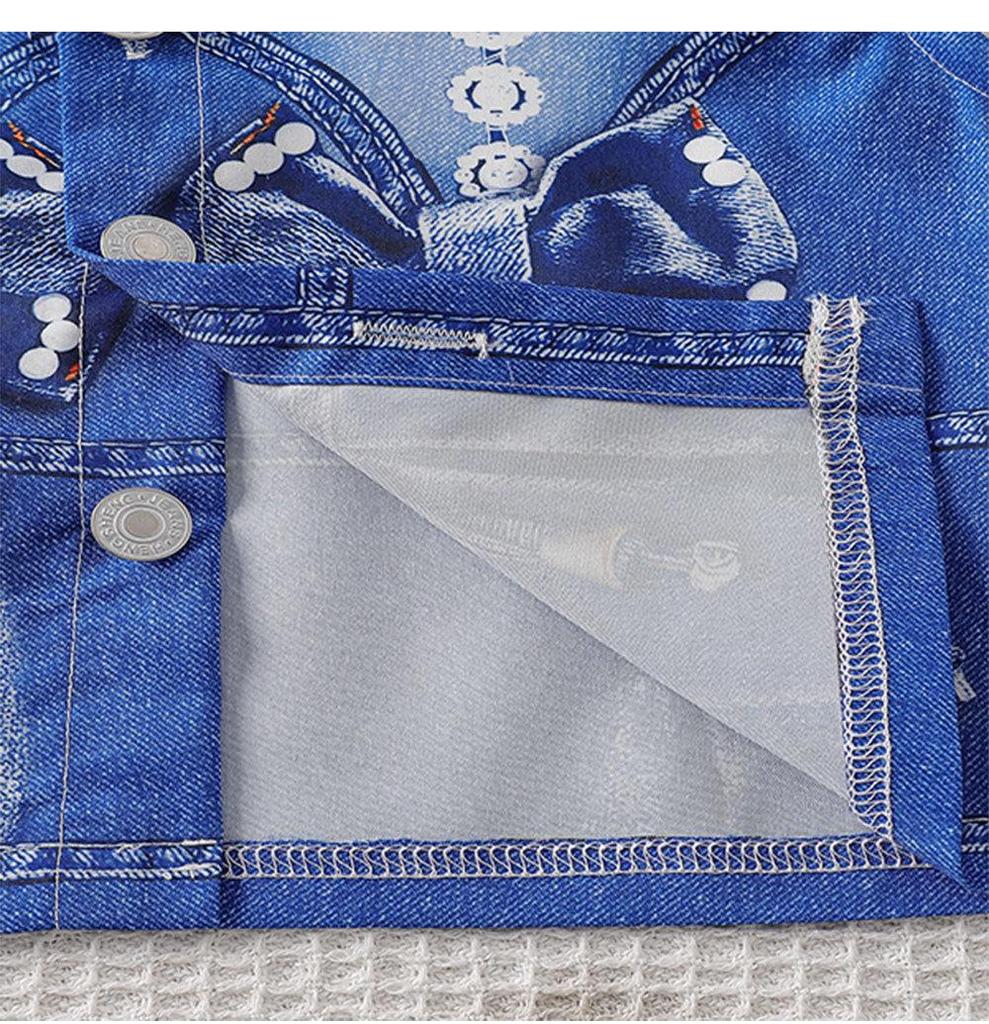 Stilingas mergaičių trijų dalių džinsinis komplektas: 2025 m. Pavasario ir Rudens Kolekcija su Pagrindiniais Marškiniais ir Liemene