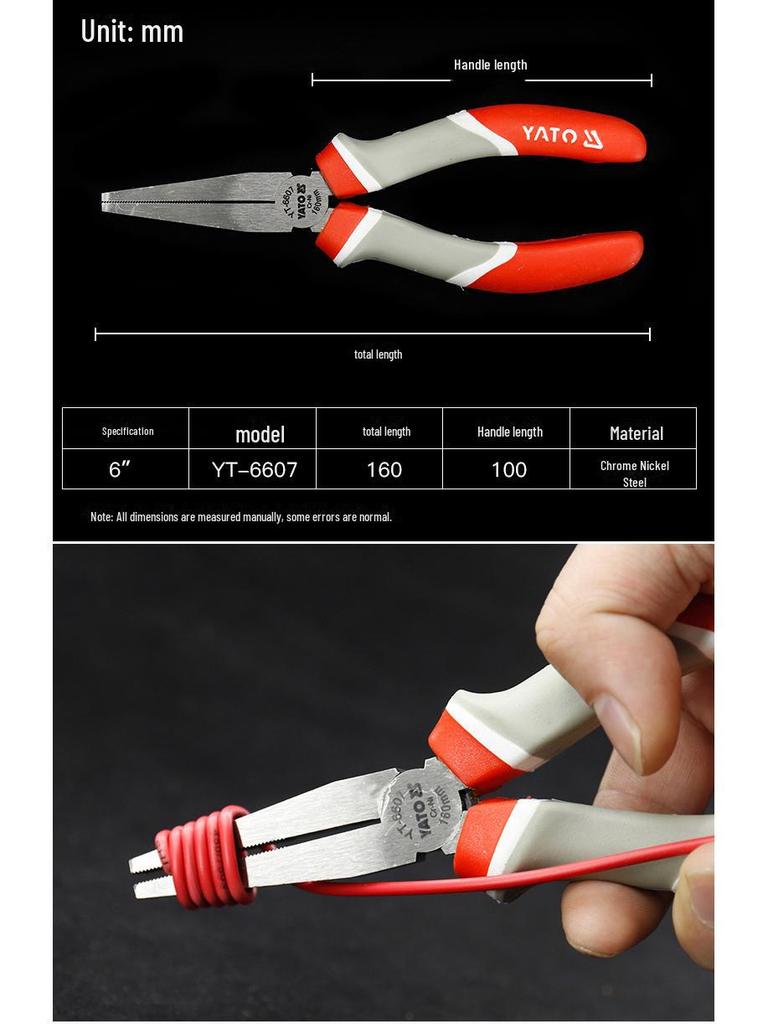 Yiertuo Multipurpose Pliers Set: Bent Nose, Flat Nose, Bird Mouth, Round Nose, Wire Stripping, Duckbill.