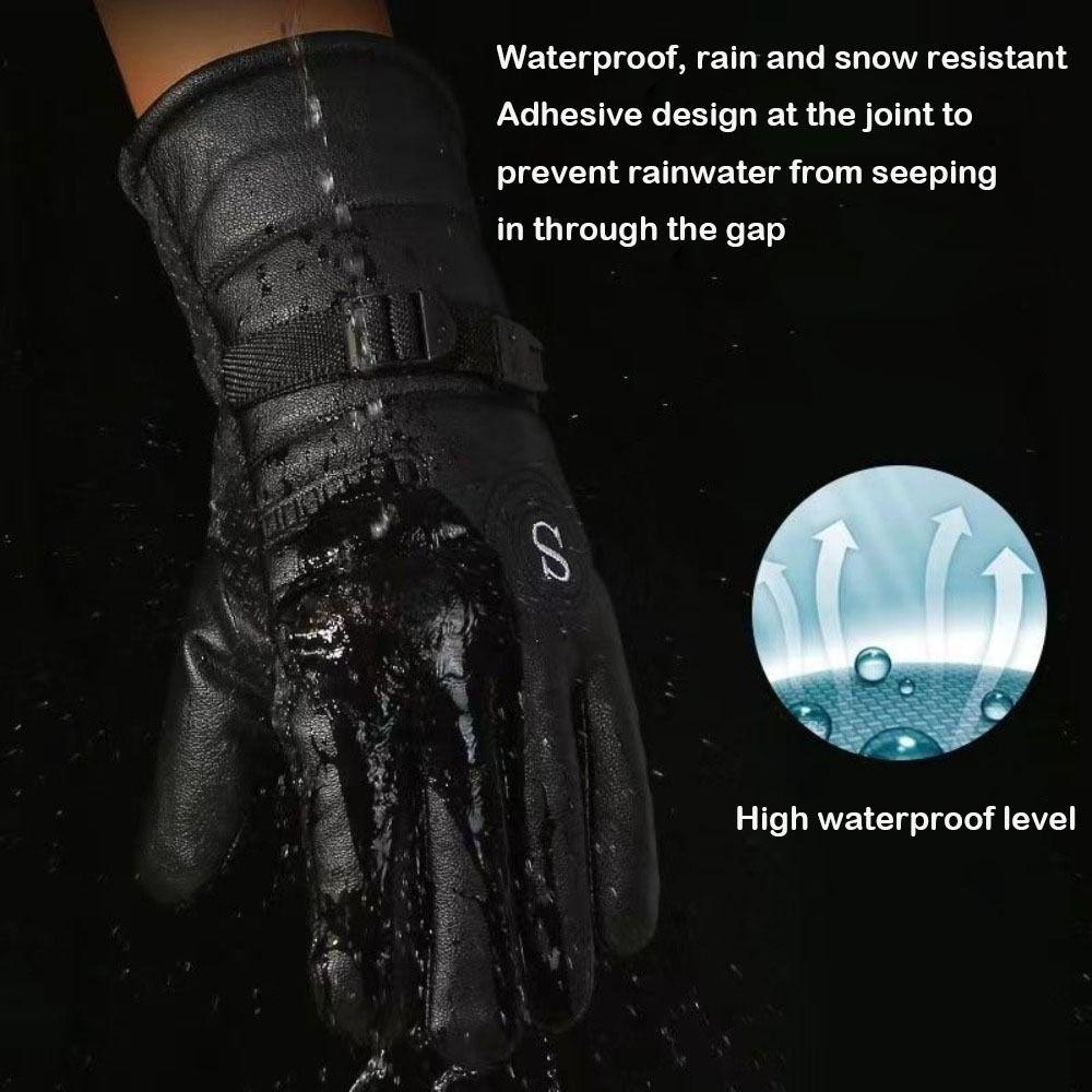 Touch Screen Leather Gloves PU Leather Touch Screen Gloves Autumn Winter Full Finger Mittens  Men