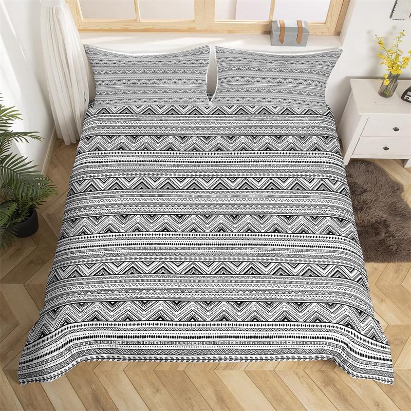 Bohemian Floral Duvet Cover Paisley Mandala Comforter Cover Microfiber Geometry Aztec Mexican Style Bedding Set Twin Queen Size