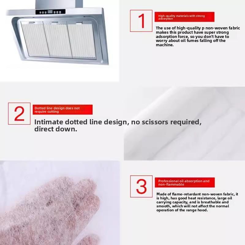 Range Hood, Kitchen Oil-proof Sticker, High-temperature Resistant, No-cleaning Oil-proof Mesh Cover, Oil-absorbing Cotton