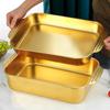 Rectangular Golden Stainless Steel Baking Tray Cake Bread Pans Seafood Plate Grilling Trays Kitchen Baking Tool