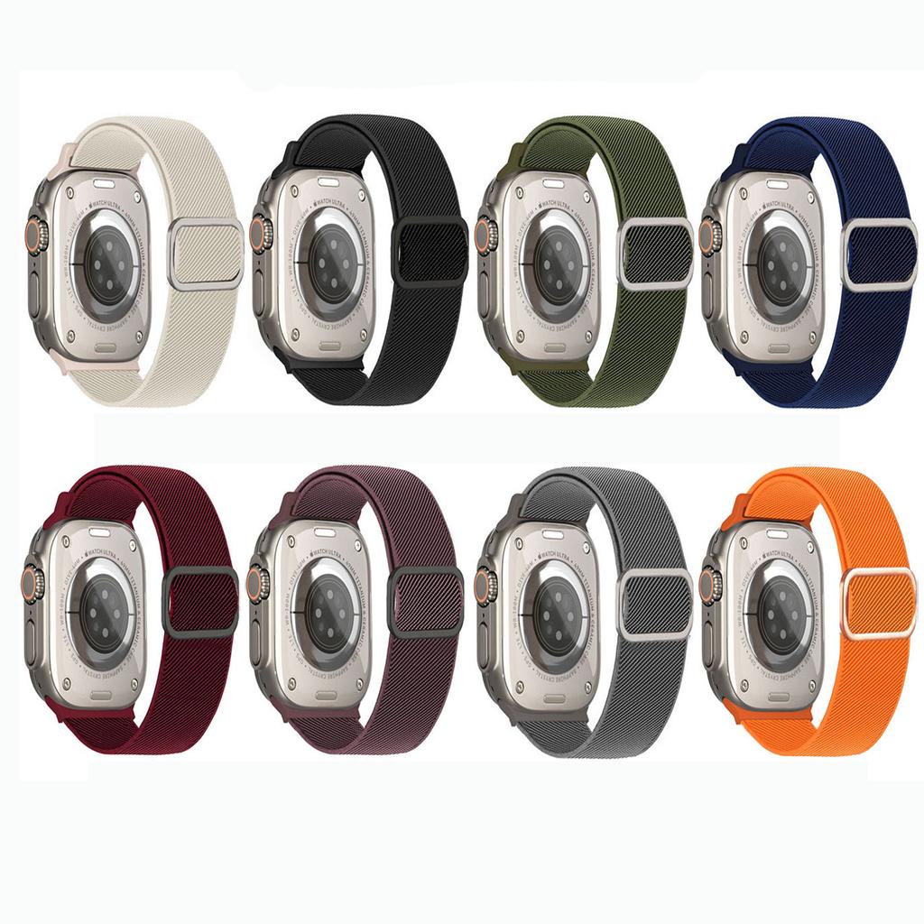 Textured Nylon Watch Band for Apple Watch Series 11 10 42mm / 9 8 7 41mm / SE3 SE2 SE 6 5 4 40mm / 3 2 1 38mm Adjustable Wrist Strap with Metal Buckle