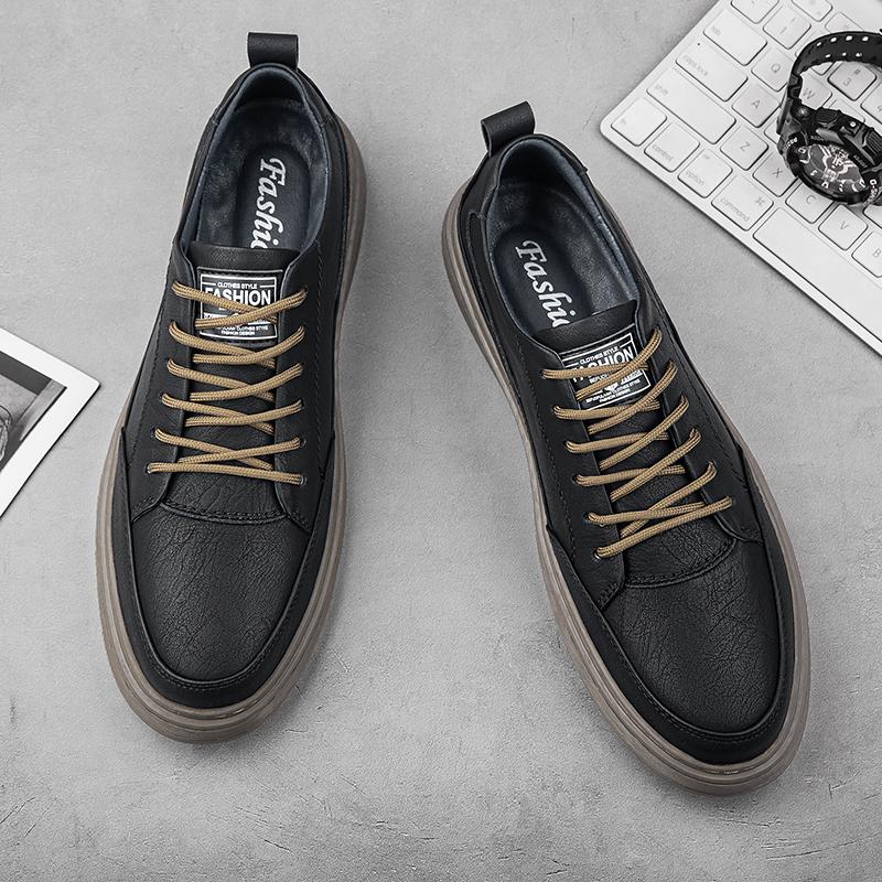 Mode Neue Herren Atmungsaktive Lässige Leder Board Schuhe Echtes Leder Outdoor Rutschfeste Wanderschuhe Flache Designer Schnürschuhe Oxford Schuhe