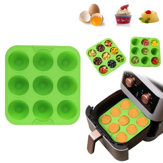 9-hulls silikonkakeform Matkvalitets firkantet bakeform for kaker, iskrem, gelé Slipplett Høy temperaturbestandig DIY bakeverktøy