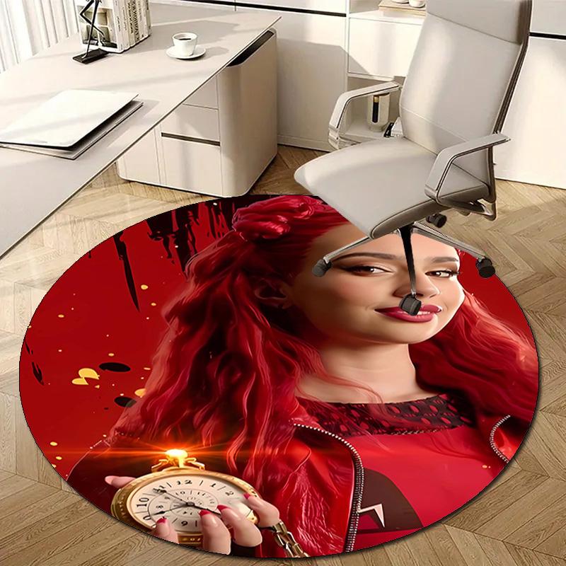 1pc Descendants The Rise of Red1 Design Printed Area Round Carpet for Bedroom Living Room Home Decor Rugs Mat Non Slip Mat Rug for Bedside