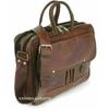 Neue Herren-Aktentasche aus echtem braunem Leder im Vintage-Stil für Laptops und Messenger