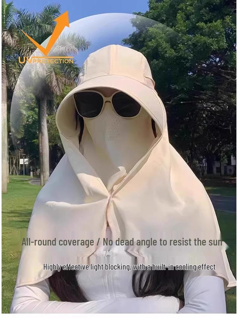 Women's Sun Protection Hat with Full Face, Neck, and Shoulder Coverage - Extra Large Shawl Style Fisherman Hat for Summer