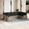 VidaXL Garden Lounge Set with Cushions 9 Pcs, Patio Sofas, Patio Furniture Set, Outdoor Furniture, Grey 3254139