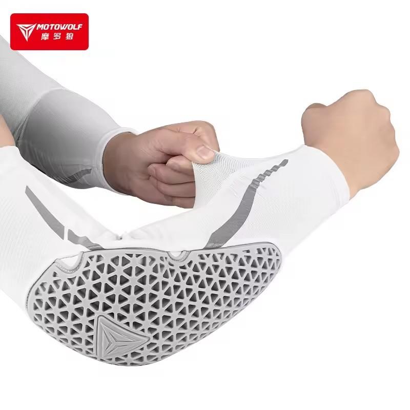 MOTOWOLF Summer Breathable Motorcycle Elbow Pads Elastic Motocross Elbow Protector MTB Cycling Arm Sleeve Motorcycle Equipment