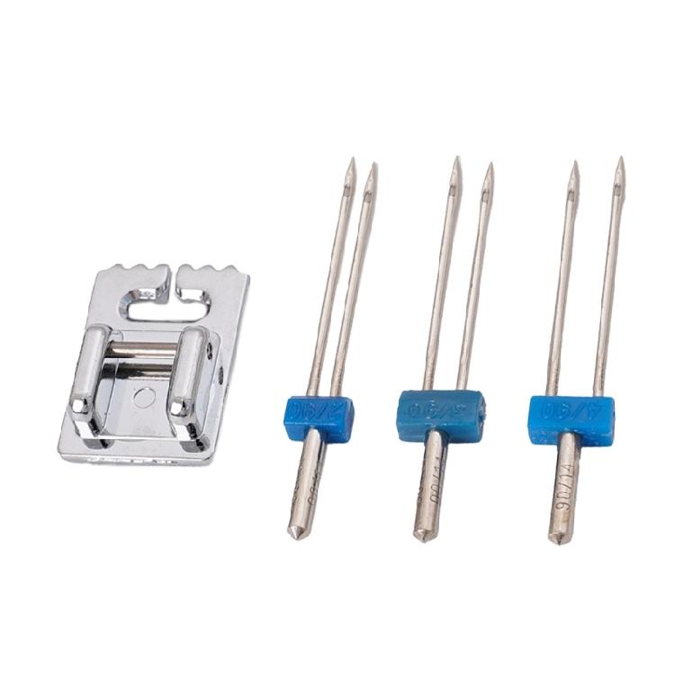 3Pcs Twin Needle Stretch Machine Needle and Presser Foot Replacement Set for Most Household Sewing Machine