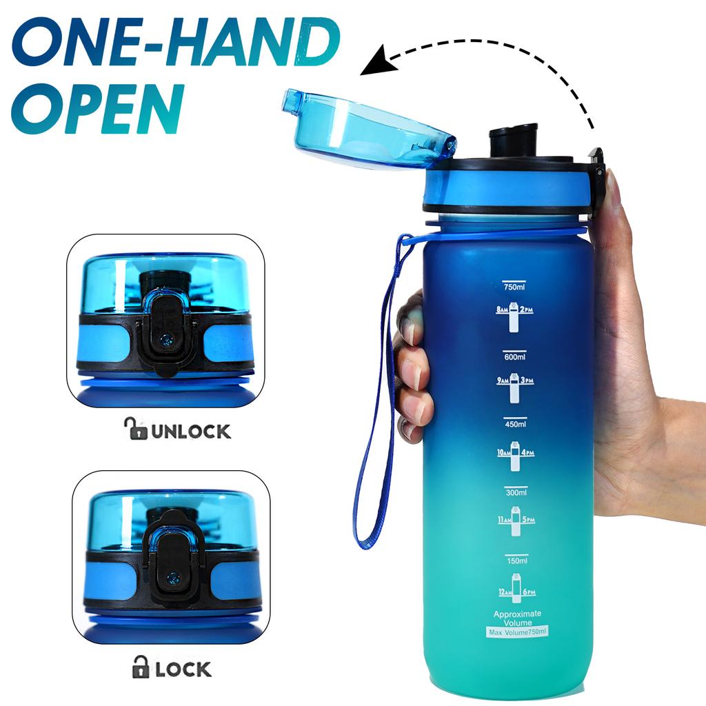 Large Capacity Frosted Gradient Plastic Water Bottle with High Aesthetic Value, Outdoor Sports and Fitness Water Bottle, Direct