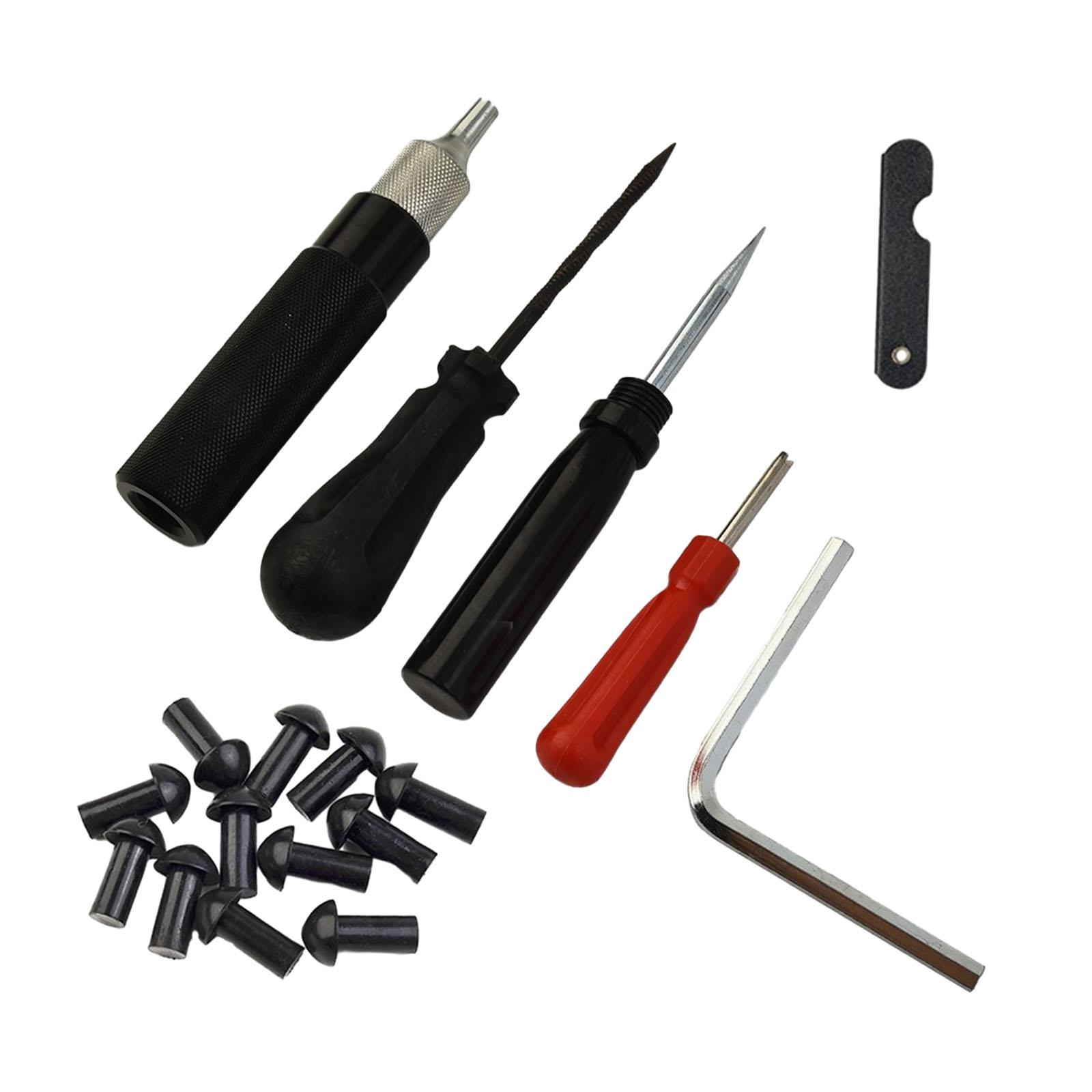 

Portable Tire Repair Kit Premium Lightweight Fast Effective Tyre Patch Tool for Car Motorcycle Tire Puncture Emergency чёрный