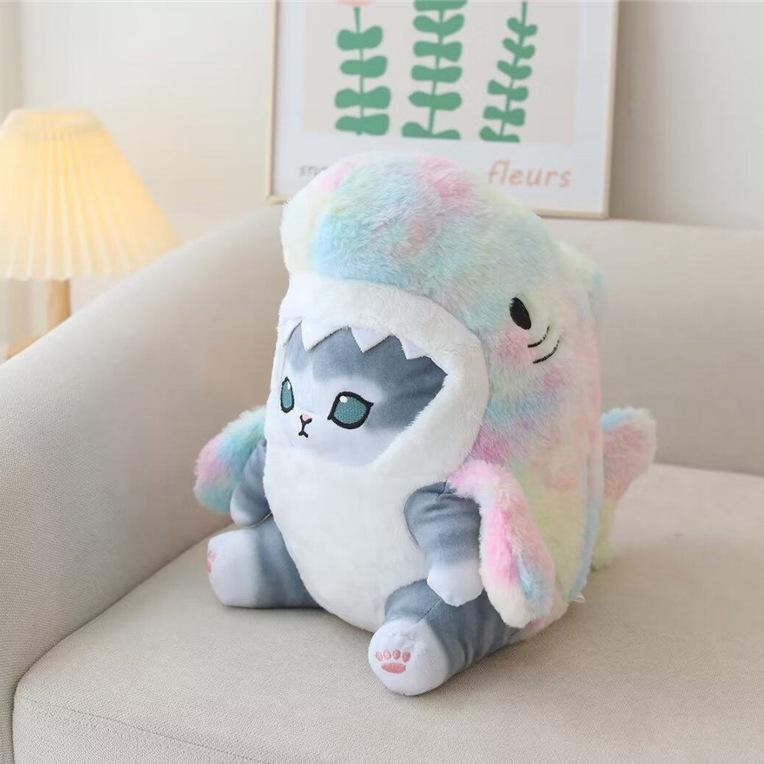 

Очаровательная плюшевая игрушка «Акула-Кот»: Милая и забавная кукла-украшение для диванной подушки 22cm