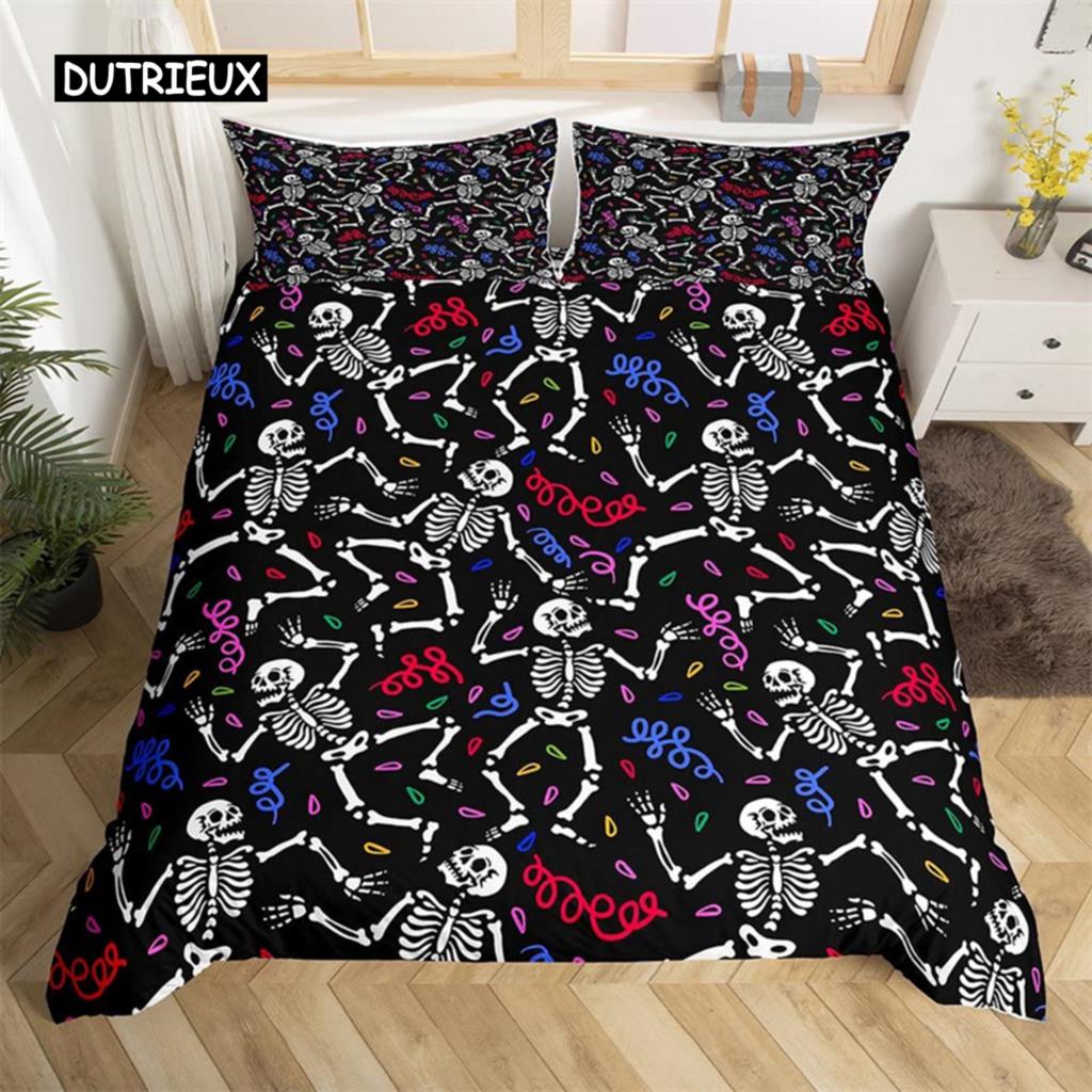 

Комплект постельного белья Boho Galaxy Death Moth с изображением одуванчика, пододеяльник Queen для детей, мальчиков и девочек, микрофибра, готический череп на Хэллоуин, пододеяльник EU single(135x200cm)