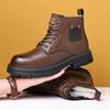 Men's Genuine Leather Velvet-Lined Non-Slip Martin Boots: Warm, Casual, Autumn & Winter Shoes