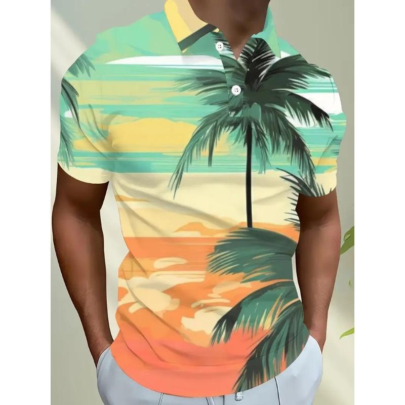 New Product New Men's 3D Printed Trendy Casual Versatile Summer Versatile Short Sleeve Polo Shirt