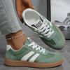 Women's Low-Top Sneakers Strap-Compatible- Minimalist Striped Lace-Up Round-Toe Casual with Sole,Soft Fab… More