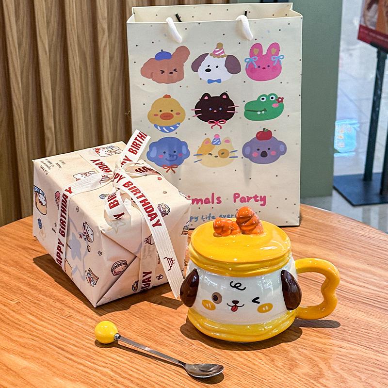 Baguette Puppy Cup Birthday Gift Ins Couple Girlfriend Coffee Water Cup Cute Ceramic Cup Gift Box