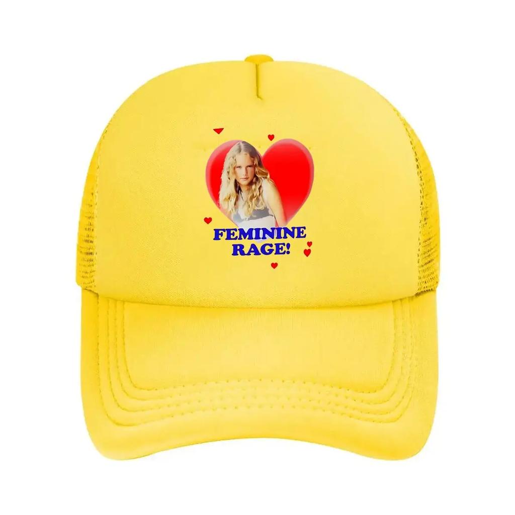 Illustration with Feminine Rage Slogan Mesh Baseball Cap