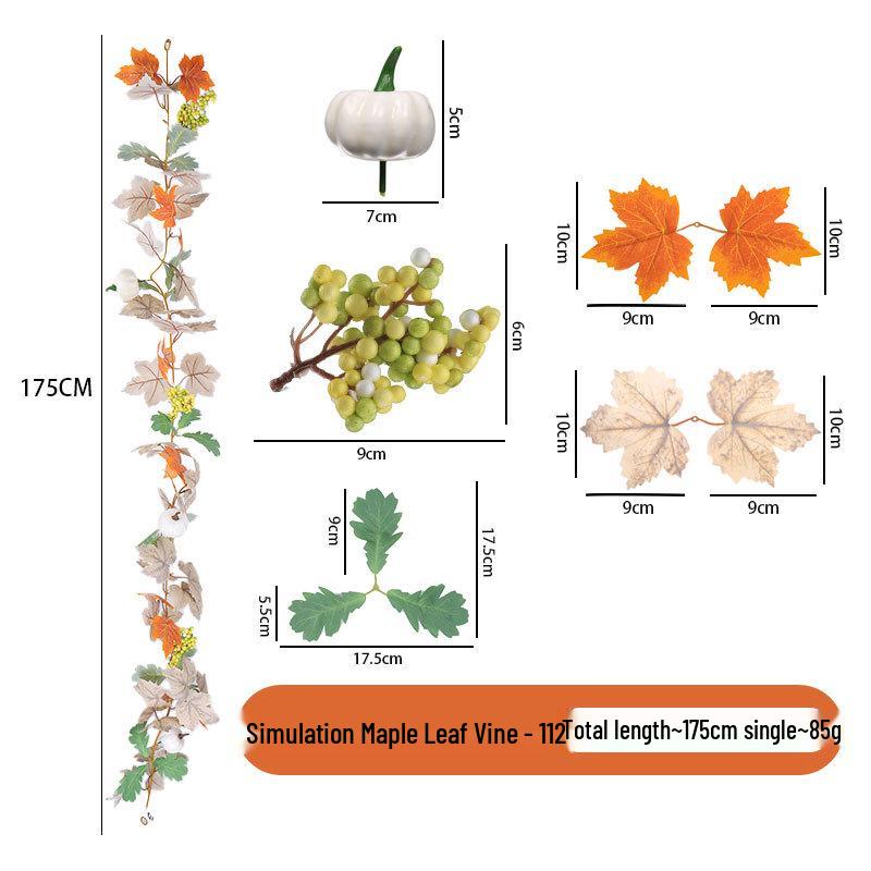 Autumn Maple Leaf Vine for Thanksgiving, Halloween & Christmas Decor