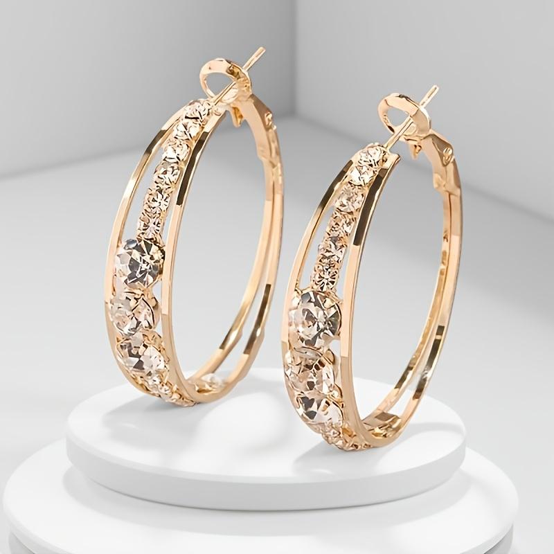 Set of 2 Elegant Round Earrings, Ideal for Weddings, Parties, Birthdays, Everyday Use, And a Great Gift for Women