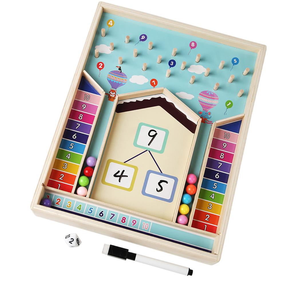 Montessori Wooden Math Toy for Kids Learn Addition and Subtraction with Interactive Balls Educational Number Game for Ages 3 6