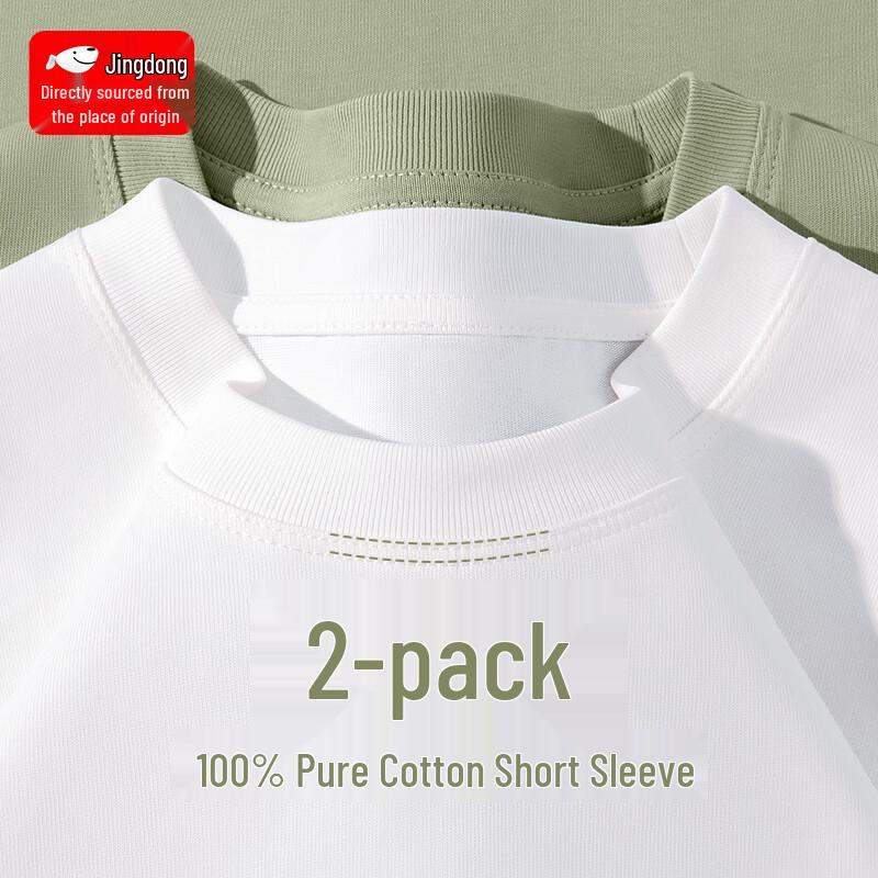 Men's Heavyweight Cotton Round Neck T-Shirt (2-Pack)