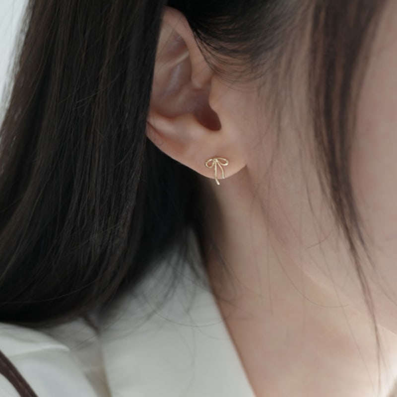 

youngglow 14k loosed ribbon earrings (1 pair) Rose gold (pair)