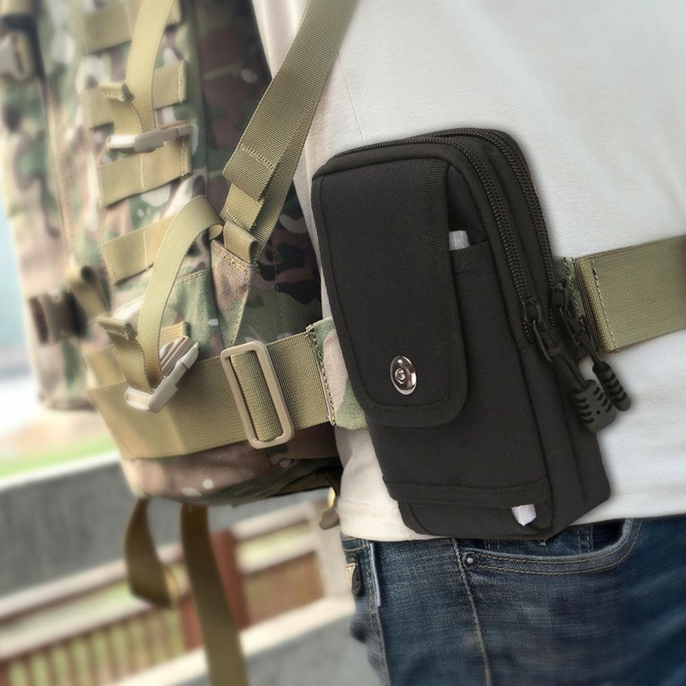 2Pcs Oxford Fanny Pack with Multi Pockets Phone Pounch with Carabiner Belt Pack Waist Bag for Men and Women