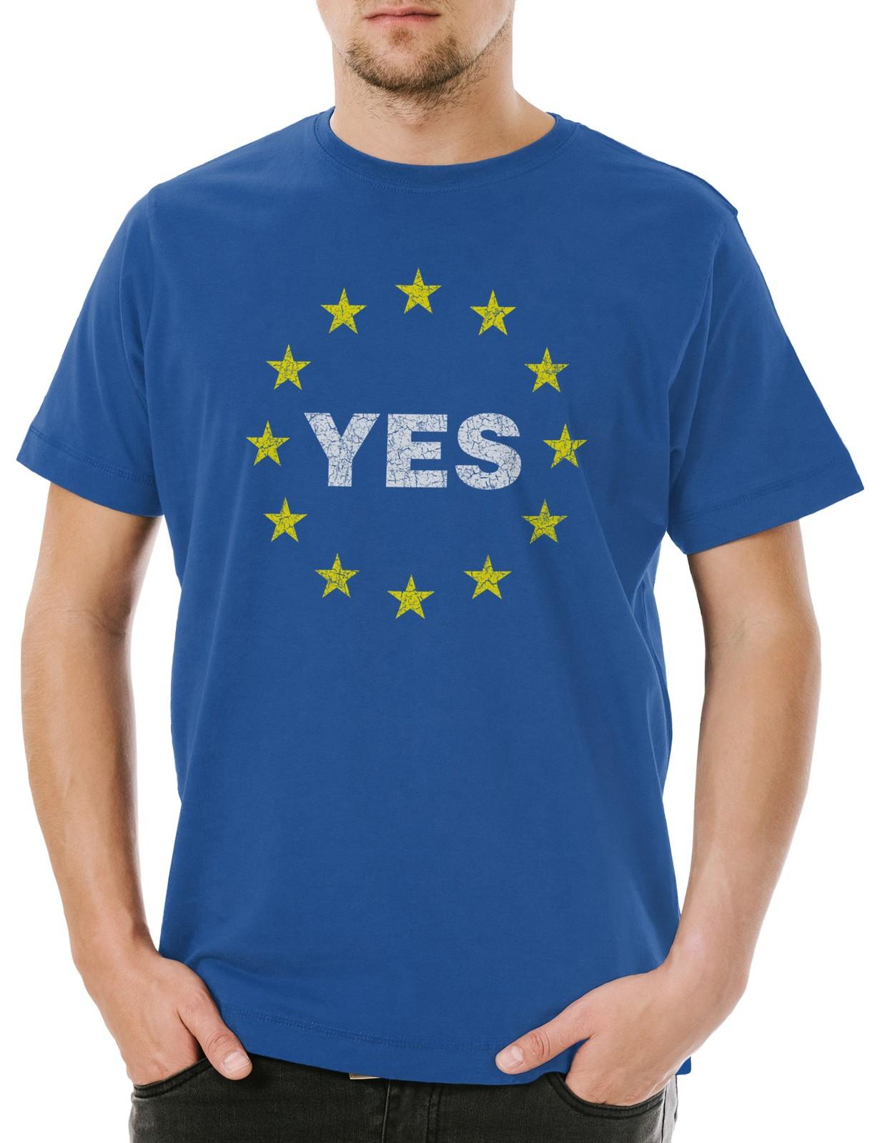European Yes Mens T-Shirt Mens Womens Tees Top Europe Europe Brexit EU Union Flag Campaign Symbol 3XL
