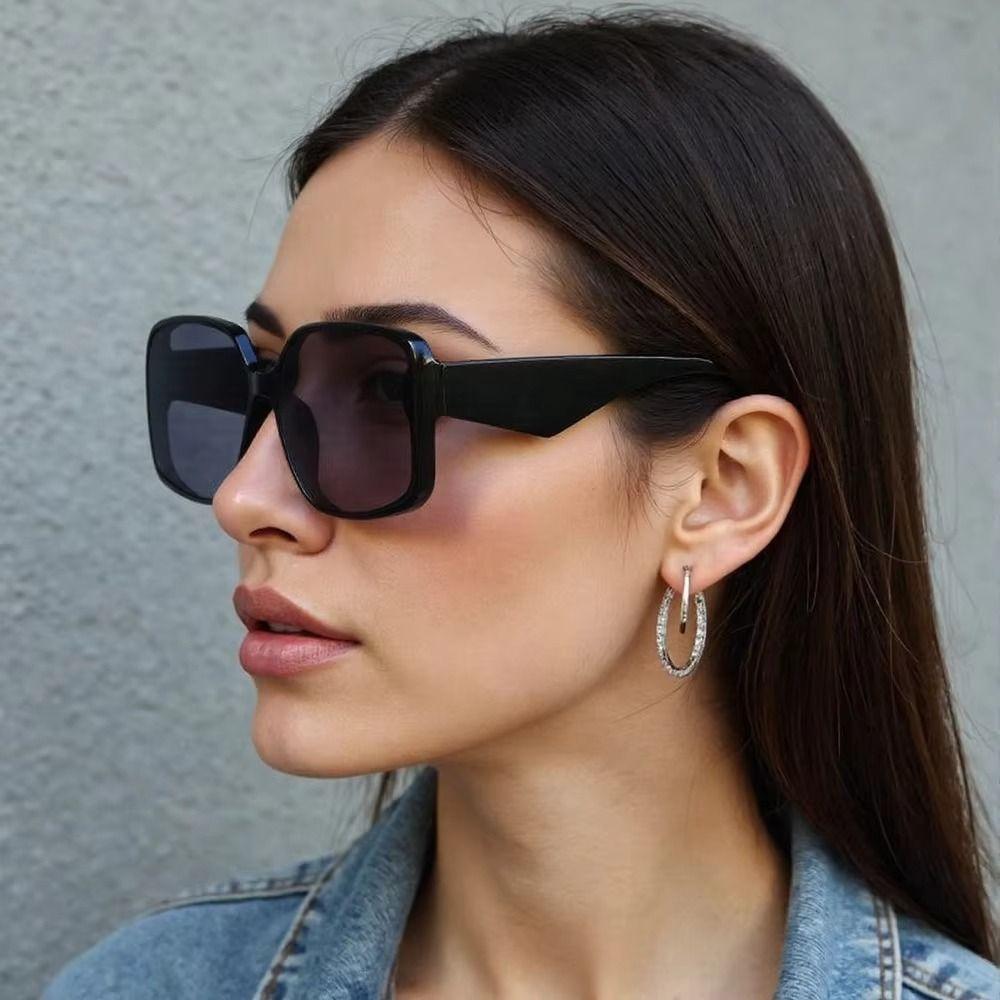 Trendy PC Sunglasses Goggles UV400 Gradient Lenses Big Frames Shades Block Glare Clear View UV Protection Sun Glasses Unisex