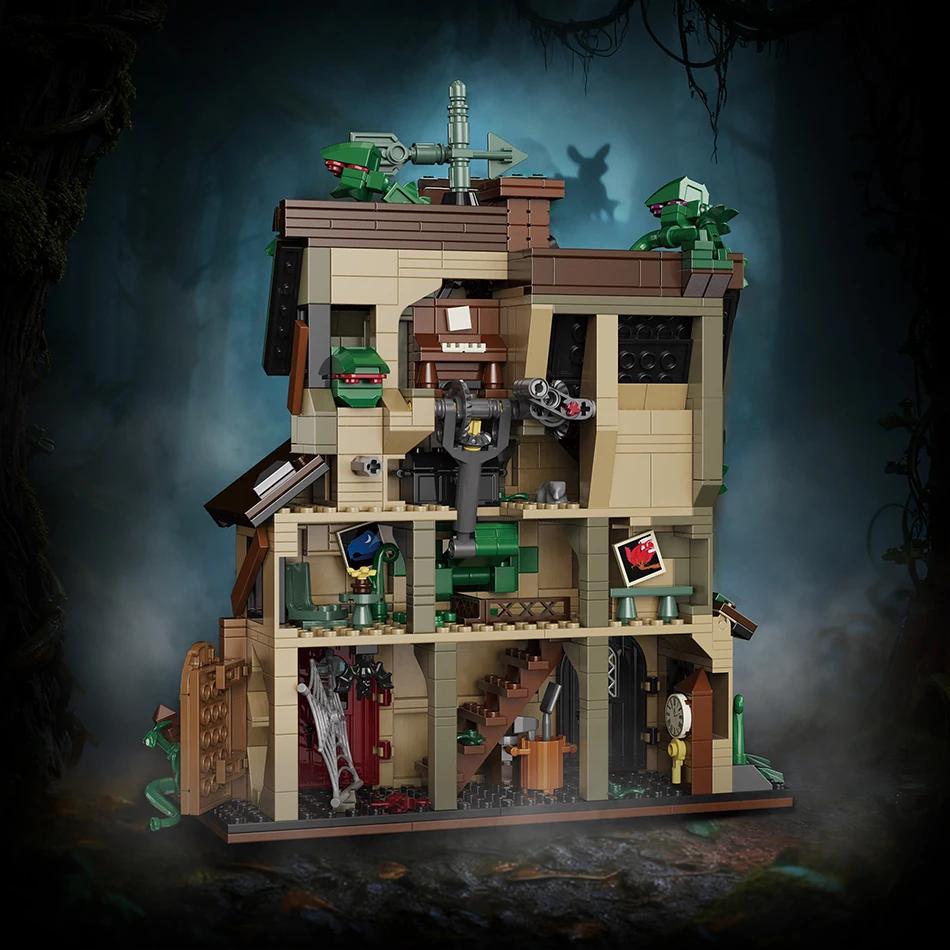 Moc City Treehouse Piranha Plant Horrors Shop Building Blocks Cannibal Flower Cabin Openable Mouth Bricks Toys For Kids Gift
